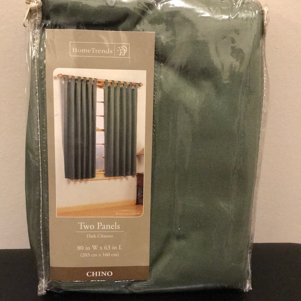 D) Home Trends Dark Green Chino Curtain Panels
